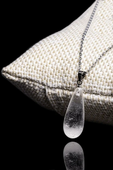 Sertifikalı Doğal Kristal Kuvars Taşı Kolye ürün görseli 1