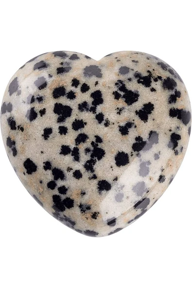 Sertifikalı Kalp Kesim Dalmaçyalı Jasper Taşı Kütle (3 CM) ürün görseli 1
