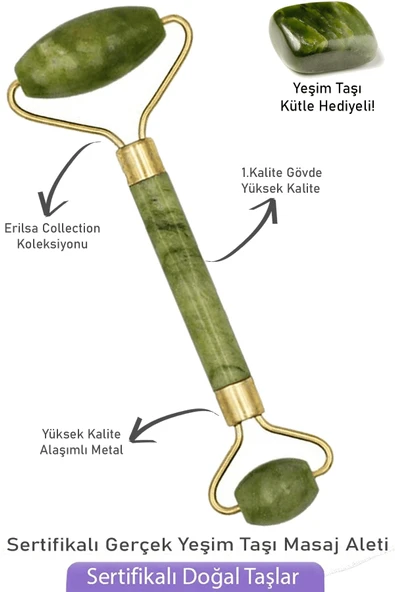 Sertifikalı Yeşim Taşı Yüz Masaj Aleti  - Kütle Hediyeli ürün görseli 1