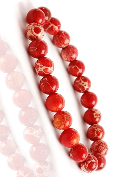 Sertifikalı Doğal Kırmızı Varisit Taşı Bileklik ürün görseli 1