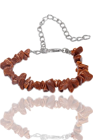 Sertifikalı Kahverengi Yıldız Kırık Doğal Taşlı Bileklik 1.kalite (BREZİLYA) ürün görseli 1