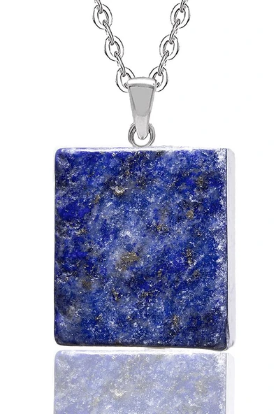 Sertifikalı Küp Aaa Kalite Doğal Lapis Lazuli Taşı Kolye ürün görseli 1