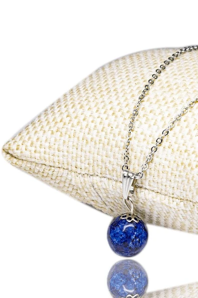 Sertifikalı Fasetli Doğal Lapis Lazuli Taşı Kolye ürün görseli 1