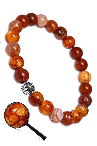 Sertifikalı Aaa Kalite Turuncu Akik Taşı Bileklik (gümüş Aparatlı) ürün görseli 1
