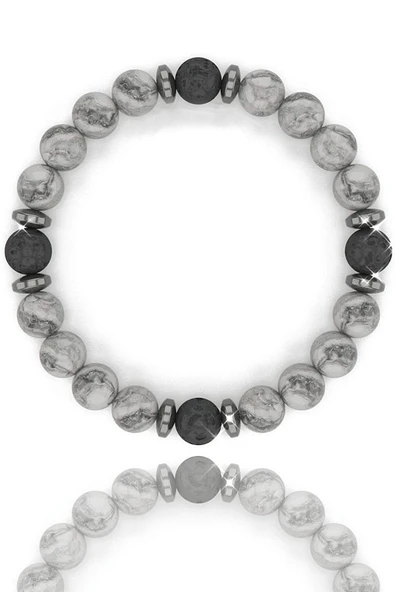 Aşk Nazar Huzur Doğal Taş Bileklik (zebra Jasper Lav Taşı) ürün görseli 1