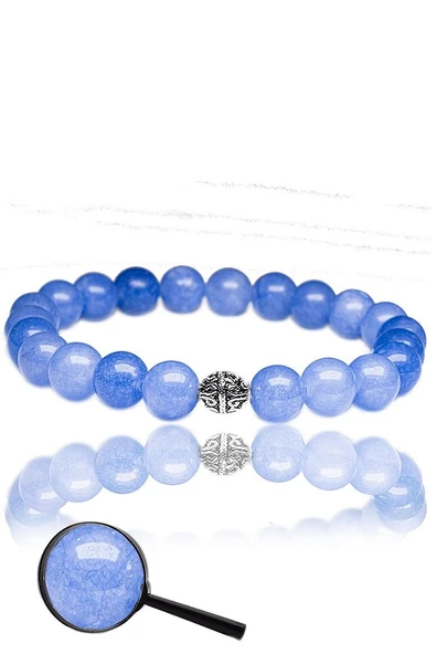 Sertifikalı Angelit Taşı Bileklik (8 Mm) Melek Taşı ürün görseli 1