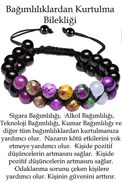 Sertifikalı Doğal Taş Bağımlılıklardan Kurtulma Bilekliği ürün görseli 1