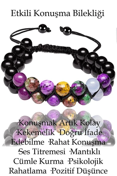 Sertifikalı Etkili Konuşma Doğal Taş Bileklik - (mix Taşlar) ürün görseli 1
