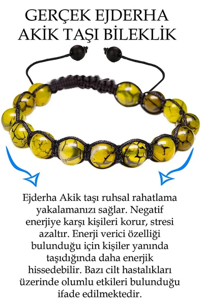 Sertifikalı Ejderha Damarlı Yeşil Akik Taşı Bileklik ürün görseli 1
