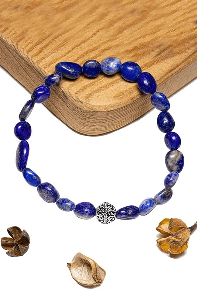 Sertifikalı Amorf Kesim Aaa+ Lapis Lazuli Taşı Bileklik - Afganistan ürün görseli 1