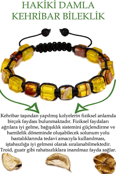 Üretici Sertifikalı Küp Kesim Sarı Kırmızı Doğal Damla Kehribar Bileklik (UKRAYNA) ürün görseli 1