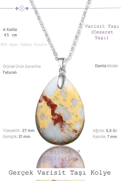 Sertifikalı Damla Model Açık Mavi Varisit Taşı Kolye (GÜMÜŞ APARATLI) ürün görseli 1