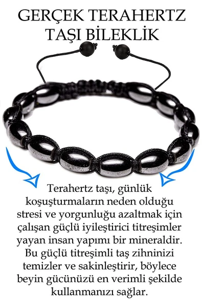 Sertifikalı Arpa Kesim Terahertz Taşı Bileklik ürün görseli 1