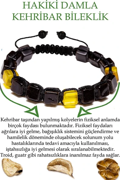Sertifikalı Üretici Sertifikalı Küp Kesim Bordo Sarı Doğal Damla Kehribar Bileklik ürün görseli 1