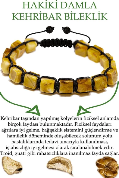 Sertifikalı Küp Kesim Sarı Doğal Damla Kehribar Bileklik (ukrayna) ürün görseli 1