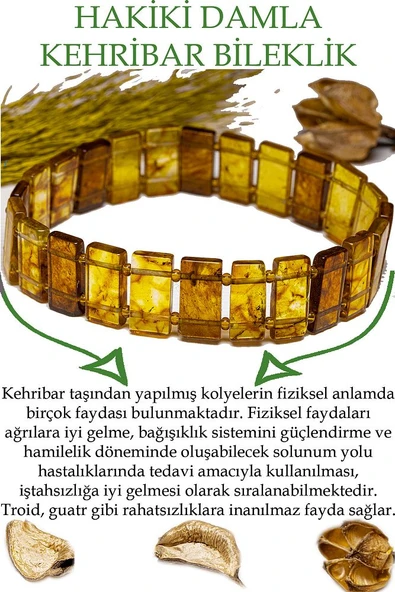 Üretici Sertifikalı Iri Sarı Baltık Doğal Damla Kehribar Rolex Bileklik ürün görseli 1