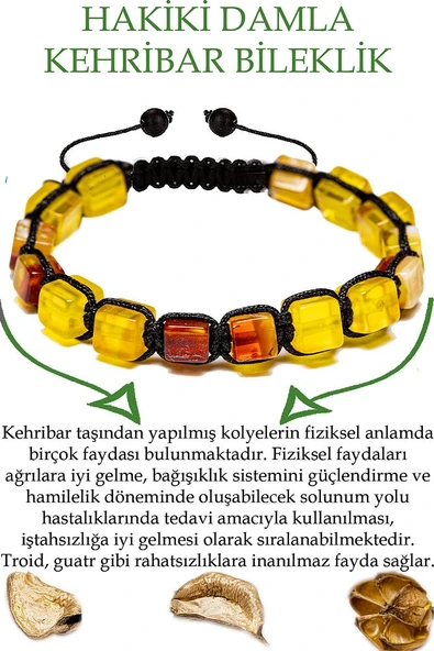 Sertifikalı Küp Vişne - Şeffaf Doğal Damla Kehribar Bileklik ürün görseli 1