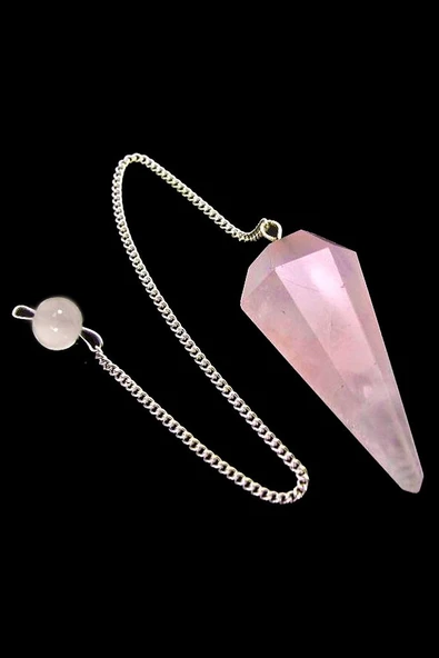Sertifikalı Aaa+ Kalite Pembe Kuvars Taşı Pandül Sarkaç - 4 Cm ürün görseli 1