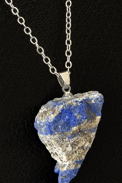 Sertifikalı Ham İşlenmemiş Lapis Lazuli Taşı Kolye ürün görseli 1