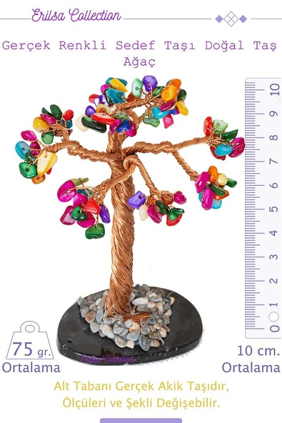 Sertifikalı Gerçek Multicolor Sedef Doğal Taşı Ağaç - Akik Plakalı ürün görseli 1