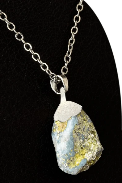 Sertifikalı Ham İşlenmemiş Larimar Taşı Kolye ürün görseli 1