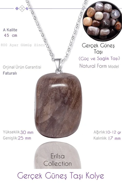 Sertifikalı Tımbıl Model Gerçek Güneş Taşı Kolye ürün görseli 1