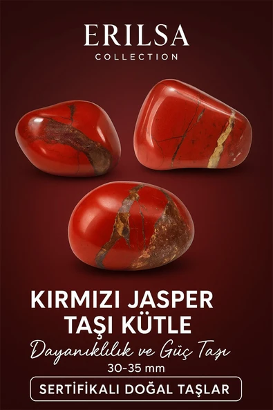 Sertifikalı Kırmızı Jasper Taşı Kütle – Doğal Dayanıklılık ve Güç Taşı 30-35 mm ürün görseli 1