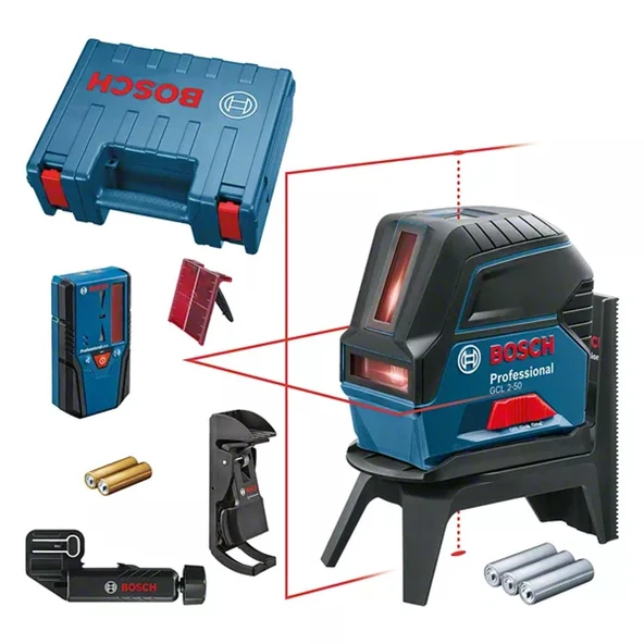 Bosch GCL 2-50 + LR6 Çapraz Hizalama Lazeri - 0601066F01 ürün görseli 1