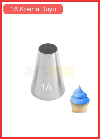 1A Yuvarlak Desen Krema Duyu Büyük Boy Pasta Duyu Paslanmaz Çelik Krema Torbası Ucu 2.5x1.4x3.7 cm ürün görseli 1