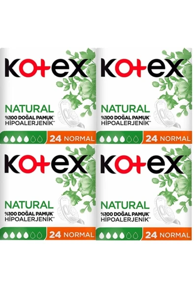 Kotex Ultra Natural Normal Hijyenik Ped 24'lü 4 Adet ürün görseli 1