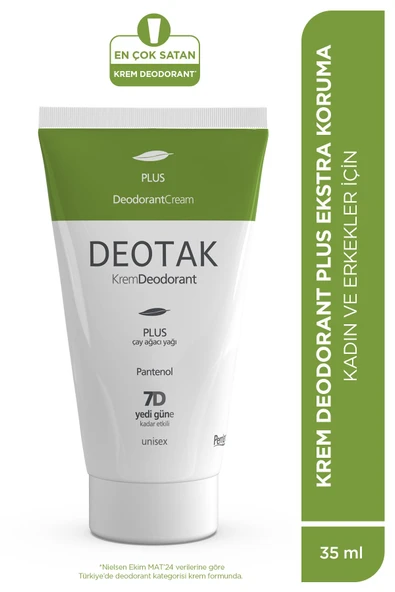 Deotak Plus Ekstra Koruma 7 Güne Kadar Etkili Krem Deodorant 35 ml ürün görseli 1