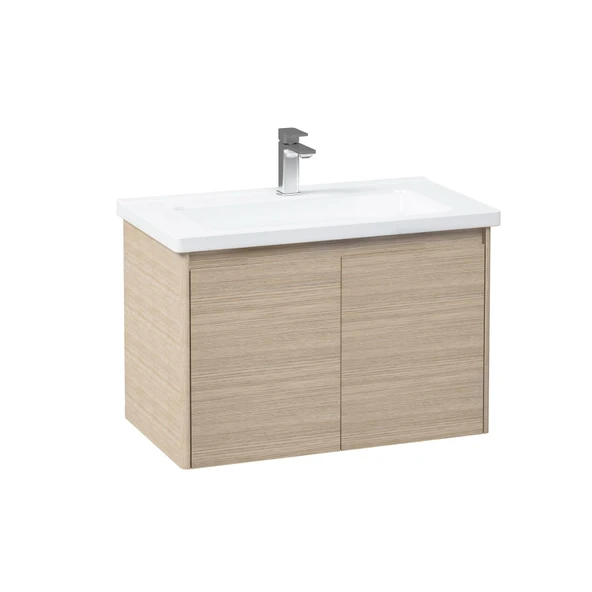 Orka Düden 80 cm MDF Kapaklı Meşe Banyo Dolabı Alt Modül Lavabo ürün görseli 1