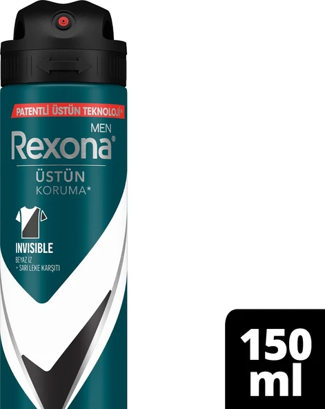 Rexona Invisible Black & White Üstün Koruma Erkek Deodorant 150 ml ürün görseli 1