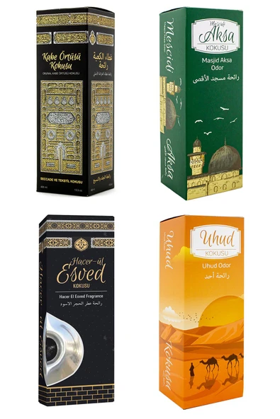 Kabe Örtüsü Kokusu Mescidi Aksa Kokusu Hacerül Esved Kokusu Ve Uhud kokusu Sprey 400 Ml. ürün görseli 1
