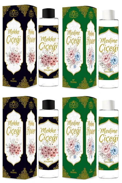 Mekke Çiçeği Ve Medine Çiçeği Kolonya 400Ml. 80 Derece 4 Adet ürün görseli 1