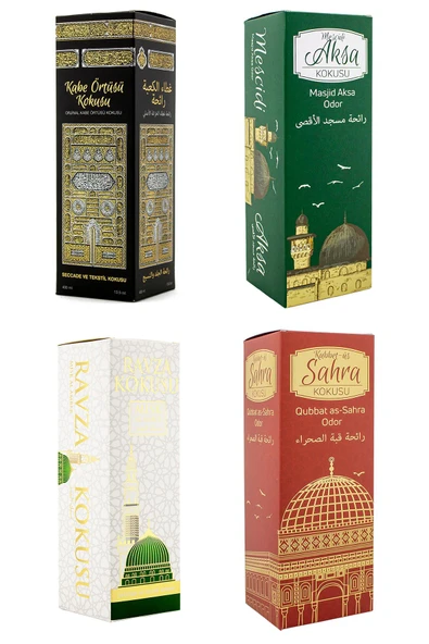 Kabe Örtüsü Kokusu Mescidi Aksa Kokusu Medine Ravza kokusu Ve Kubbetül Sahra Kokusu Sprey 400 Ml. ürün görseli 1