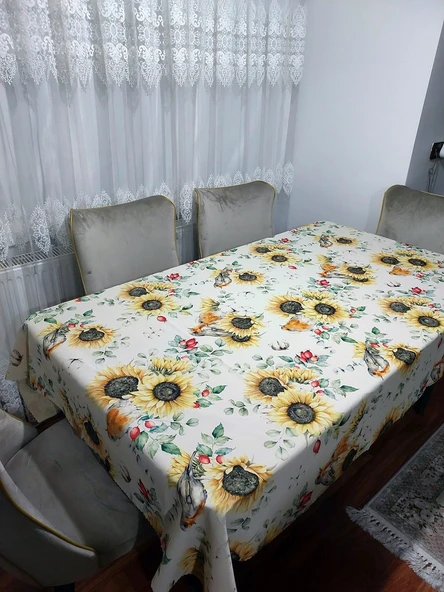 Sunflower Desenli 3D Dikdörtgen Masa Örtüsü (160x200) ürün görseli 1