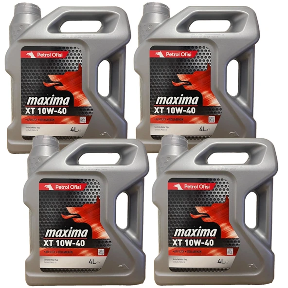 Petrol Ofisi XT 10W-40 Sentetik Motor Yağı 4 X 4 Litre (2025 Üretim) ürün görseli 1