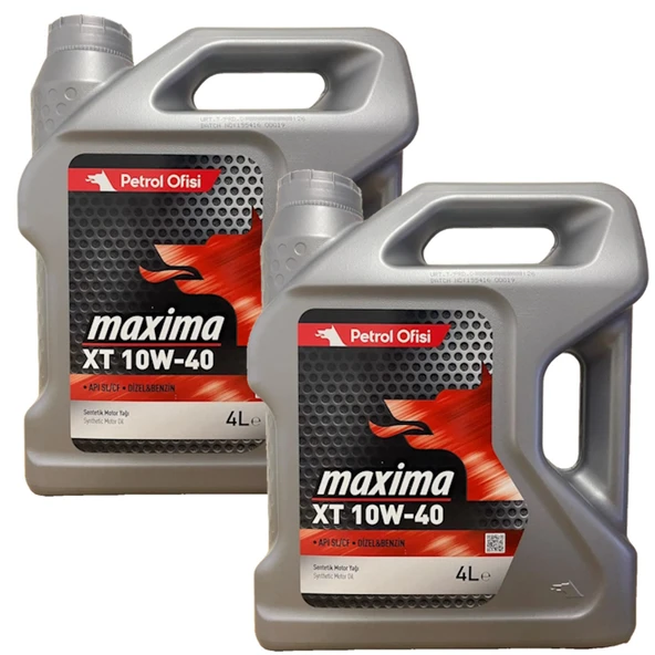 Petrol Ofisi XT 10W-40 Sentetik Motor Yağı 2 X 4 Litre (2025 Üretim) ürün görseli 1