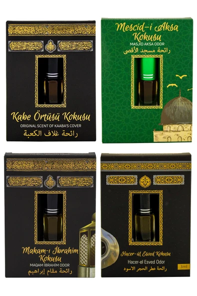 Kabe Örtüsü Kokusu Mescidi Aksa kokusu Makamı İbrahim Kokusu ve Hacerül Esved Kokusu Alkolsüz Esans 3ml ürün görseli 1