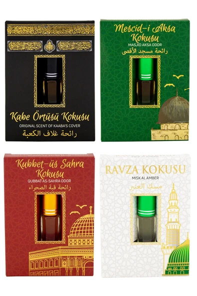 Kabe Örtüsü Kokusu Mescidi Aksa kokusu Kubbetül Sahra Kokusu ve Medine Ravza Kokusu Alkolsüz Esans 3ml ürün görseli 1