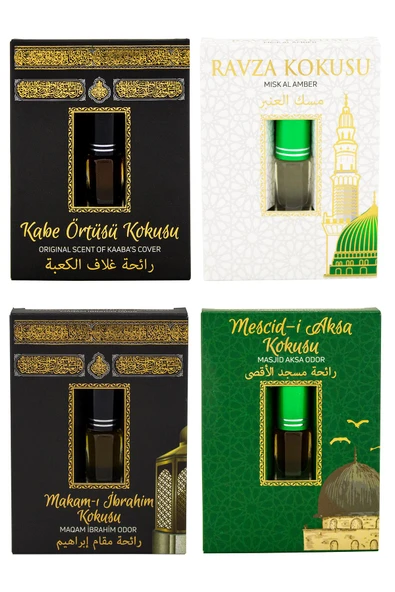 Kabe Örtüsü Kokusu Medine Ravza Kokusu Makamı İbrahim Kokusu ve Mescidi Aksa kokusu Alkolsüz Esans 3ml ürün görseli 1