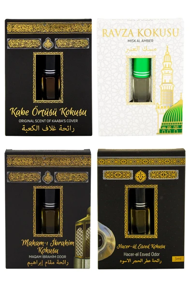 Kabe Örtüsü Kokusu Medine Ravza Kokusu Makamı İbrahim Kokusu ve Hacerül Esved kokusu Alkolsüz Esans 3ml ürün görseli 1