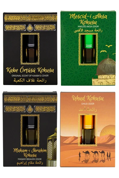 Kabe Örtüsü Kokusu Mescidi Aksa kokusu Makamı İbrahim Kokusu ve Uhud Kokusu Alkolsüz Esans 3ml ürün görseli 1