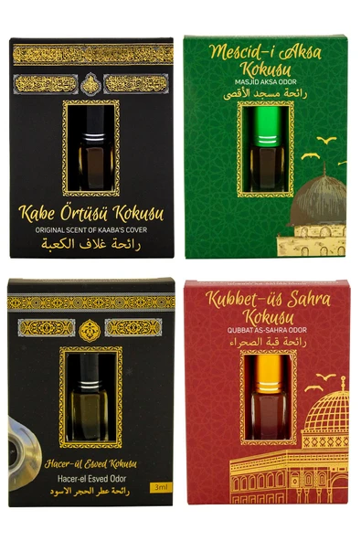 Kabe Örtüsü Kokusu Mescidi Aksa kokusu Hacerül Esved Kokusu ve Kubbetül Sahra kokusu Alkolsüz Esans 3ml ürün görseli 1