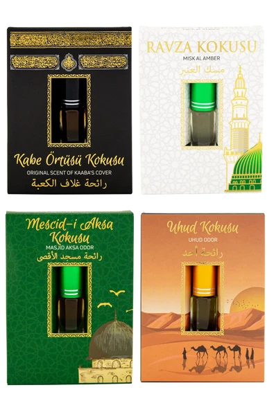 Kabe Örtüsü Kokusu Medine Ravza Kokusu Mescidi Aksa kokusu ve Uhud Kokusu Alkolsüz Esans 3ml ürün görseli 1