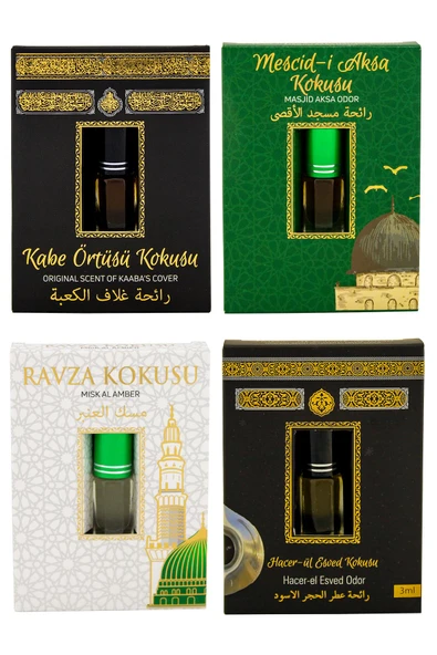 Kabe Örtüsü Kokusu Mescidi Aksa kokusu Medine Ravza Kokusu ve Hacerül Esved Kokusu Alkolsüz Esans 3ml ürün görseli 1