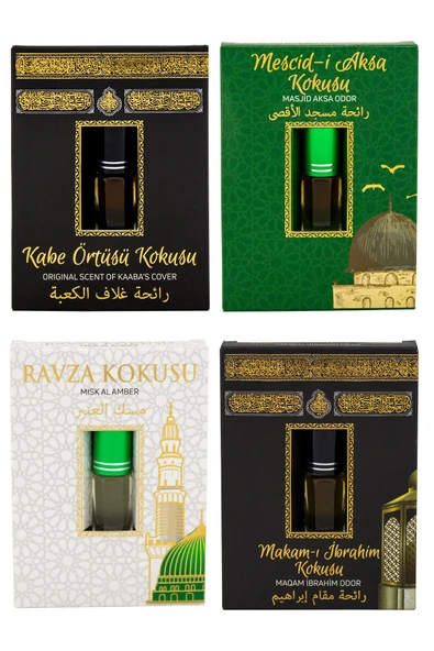 Kabe Örtüsü Kokusu Mescidi Aksa kokusu Medine Ravza Kokusu ve Makamı İbrahim Kokusu Alkolsüz Esans 3ml ürün görseli 1