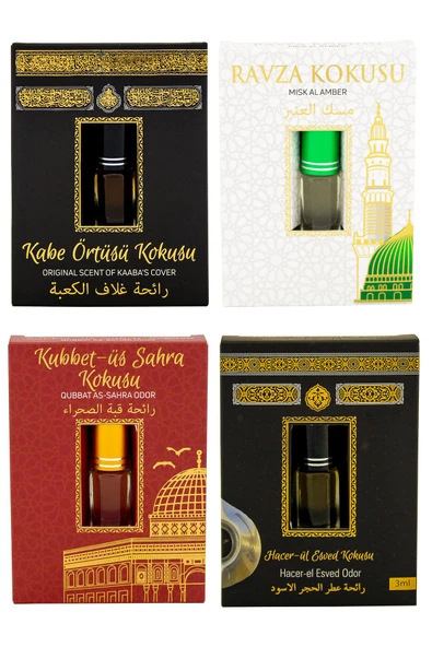 Kabe Örtüsü Kokusu Medine Ravza Kokusu Kubbetül Sahra Kokusu ve Hacerül Esved kokusu Alkolsüz Esans 3ml ürün görseli 1