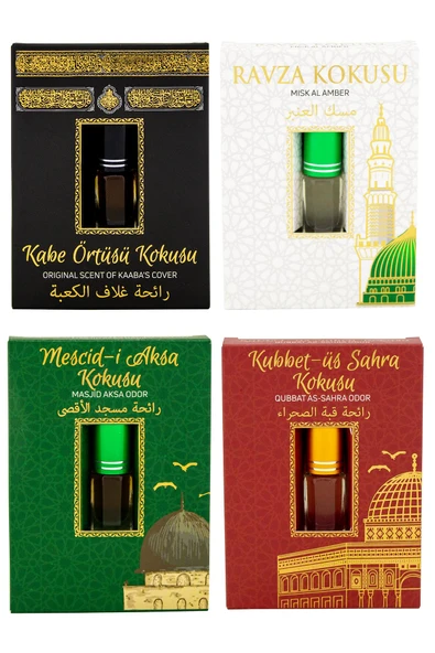 Kabe Örtüsü Kokusu Medine Ravza Kokusu Mescidi Aksa kokusu ve Kubbetül Sahra Kokusu Alkolsüz Esans 3ml ürün görseli 1